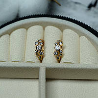 Сережки Xuping Jewelry з білим цирконом з медичного сплаву 14х6 мм XC-1334