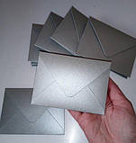 Подарунковий конверт для запрошень, сертифіката ручної роботи Срібний, фото 2