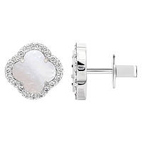 Срібні сережки Конюшина з перламутром (40082.2)