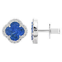 Срібні сережки Конюшина з лазуритом (40082.3)