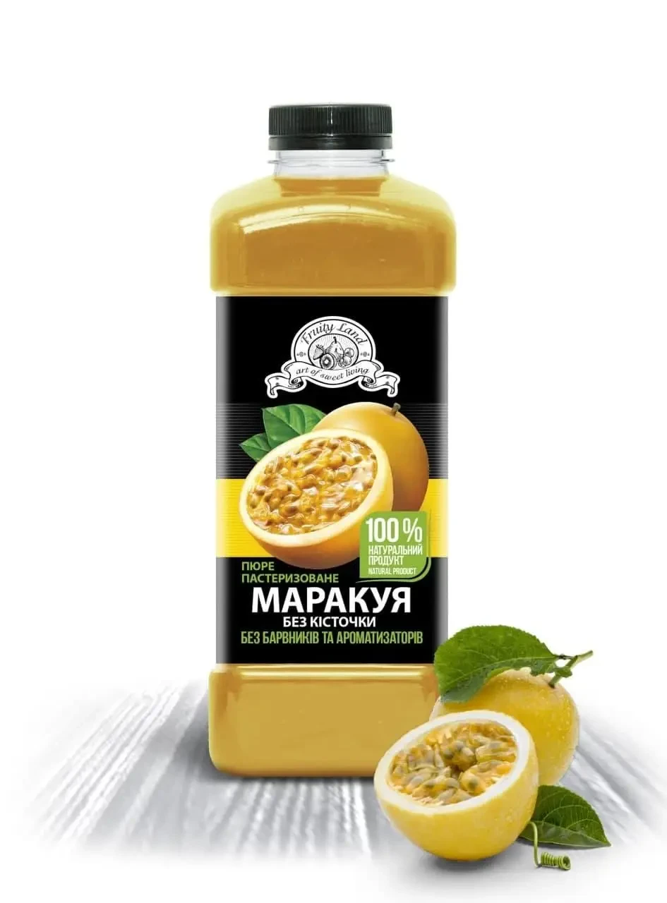 Маракуйя без кісточки пюре Fruity Land пастеризоване, 1 кг, фото 1