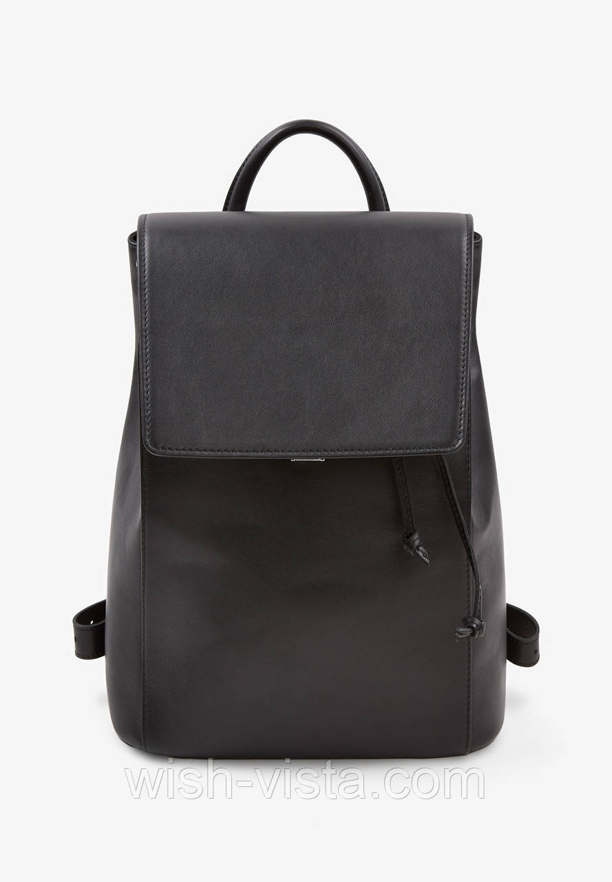 Жіночий шкіряний рюкзак Kim The Wings чорний крат 36х27х13 см, фото 1