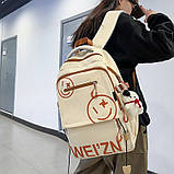 Рюкзак підлітковий WEI'ZN-20237 Ivory з брелоком 35 л, фото 4