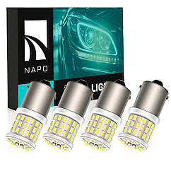 Комплект світлодіодних ламп NAPO LED 1156-3014-57smd-ceram P21W 1156 BA15S колір світіння білий 4 шт
