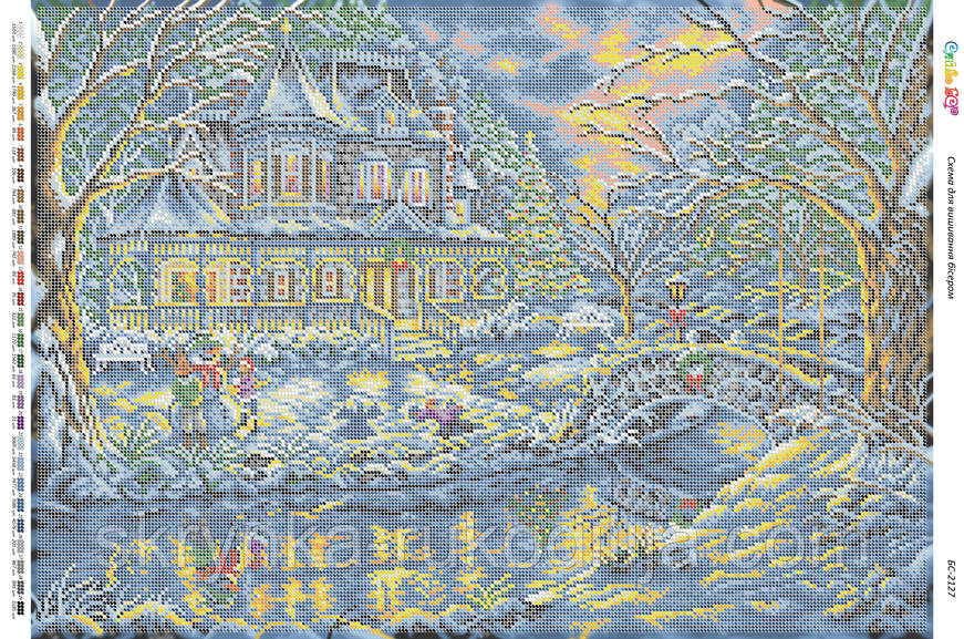 Схема на тканині для вишивки Зимовий пейзаж БС-2127 (Сяйво БСР)