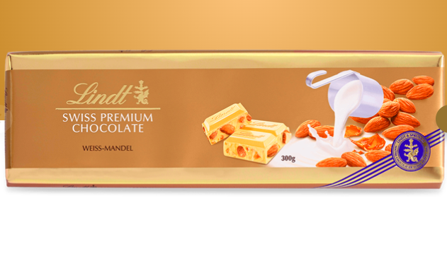 Білий шоколад з мигдалем 🍫 Lindt 300 гр. Швейцарія