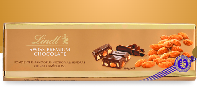 Чорний шоколад з мигдалем 🍫 Lindt 300 гр. Швейцарія, фото 1