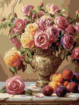 Картина за номерами "Різнокольорові троянди" 30x40см, термопакет KHO3291 G-Rich