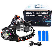 Ліхтар налобний NIGHT VISION FLUORESCENCE 8096 1 РЕЖИМ WHITE LASER LED PM10-TG+COB, 3x18650, power bank, ЗП, фото 5