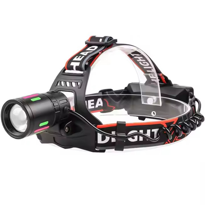 Налобний ліхтар акумуляторний тактичний із зумом 8083-WHITE прожектор на голову лед світильник на лоб від юсб