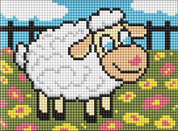 Алмазна мозаїка без підрамника для дітей "Білий баранчик" 15х20см AMM1078 G-Rich