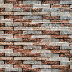 Декоративна 3D панель самоклейка під цеглу Коричневий піщаник 700х770х4мм (340) SW-00000531