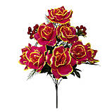 Штучні квіти букет троянди Калина червона, 56см, фото 3