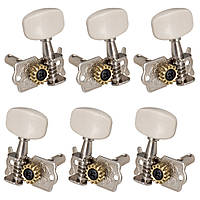 Колки для акустичної гітари (білі) комплект 6 шт. відкриті (3L+3R)
