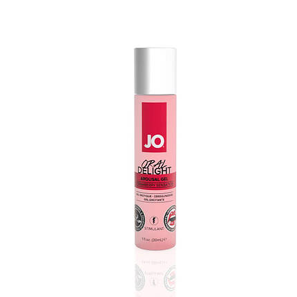 Гель для оральних пестощів JO Oral Delight — Strawberry Sensation (30 мл), ефект холод-тепло, фото 1