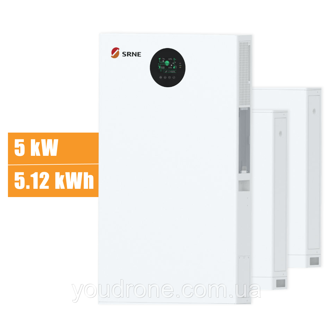 Модульна зарядна станція EOT05S-220: 5000Вт/5000Вт*год (All-in-One, інвертор+АКБ, настінна або підлогова). ДБЖ (UPS) для квартири.