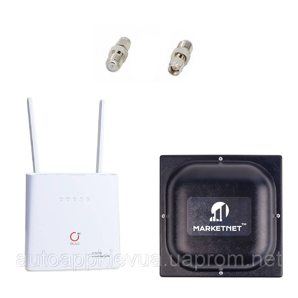 Комплект "4G LTE Wi-Fi роутер Olax AX9 Pro + Панельна антена 4G LTE MIMO Marketnet T800 18 дБ"