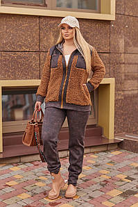 Неімовірно стильний шикарний костюм тринитка на флісі з тедді