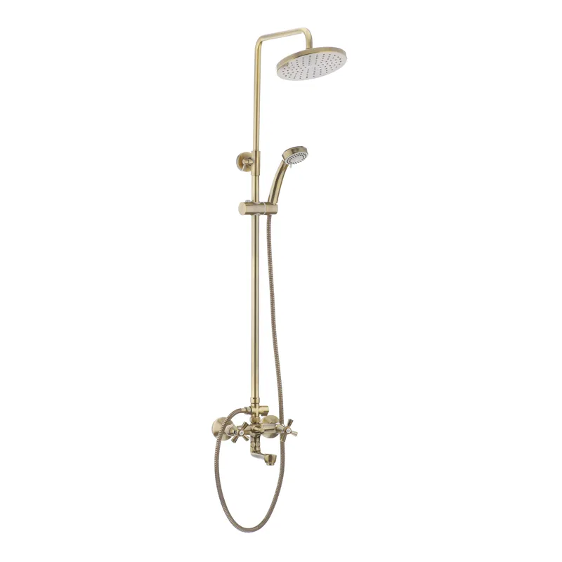 Душова колона зі змішувачем Mixxus Premium Retro Bronze-009-J, бронза, латунь, поворотний вилив, 125 см