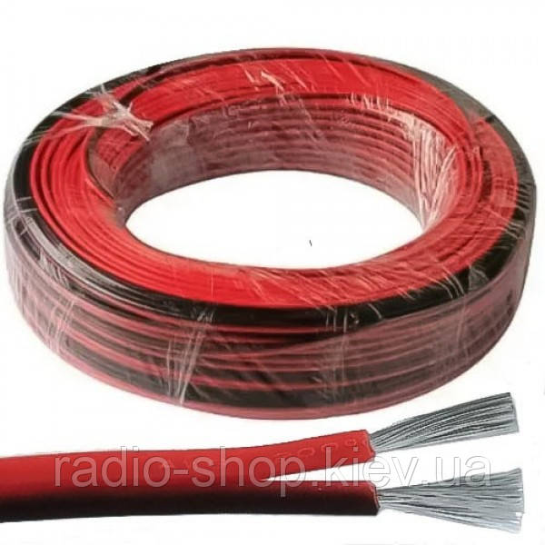 Дріт силіконовий 2 жили 28AWG (2х0,08 мм.кв.) TinCU, червоно-чорний, 200 м, фото 1