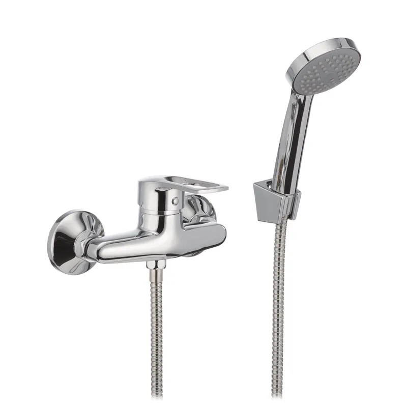 Змішувач для душу Cron Germes 003 (CR0845), хромований, жорстка підводка, картридж 40 мм, шланг 150 см, настінний монтаж