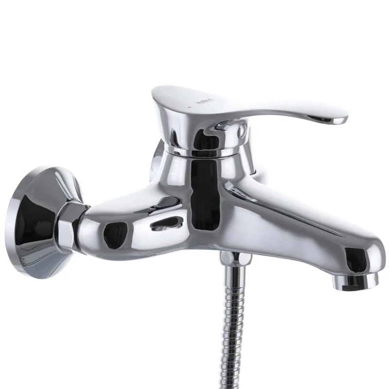 Змішувач для ванни Haiba Eris 009 (HB0101) однобарашковий, з литим виливом 120 мм, хромований, з шлангом і лійкою