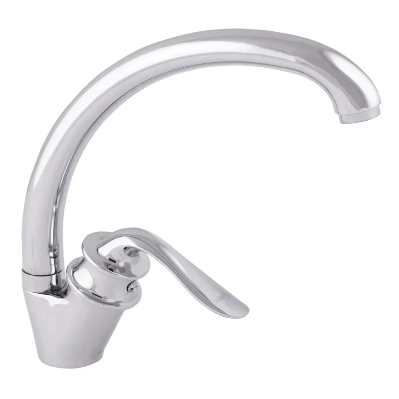 Змішувач для кухні Zerix Z59219 (ZX0486) — одноважільний змішувач для кухні з довгим виливом, силуміновий корпус, хромоване покрит