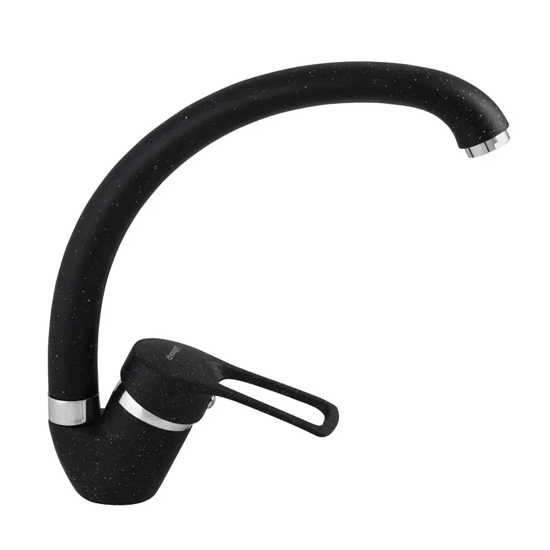 Змішувач для кухні Champion Hansberg 777 чорний (CH0267) — одноважільний змішувач для кухні, латунний корпус, чорне покриття