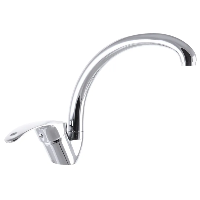 Змішувач для кухні ZERIX TEO-4 135 (ZX3234) — одноважільний змішувач з довгим виливом, хромоване покриття, гнучка підводка