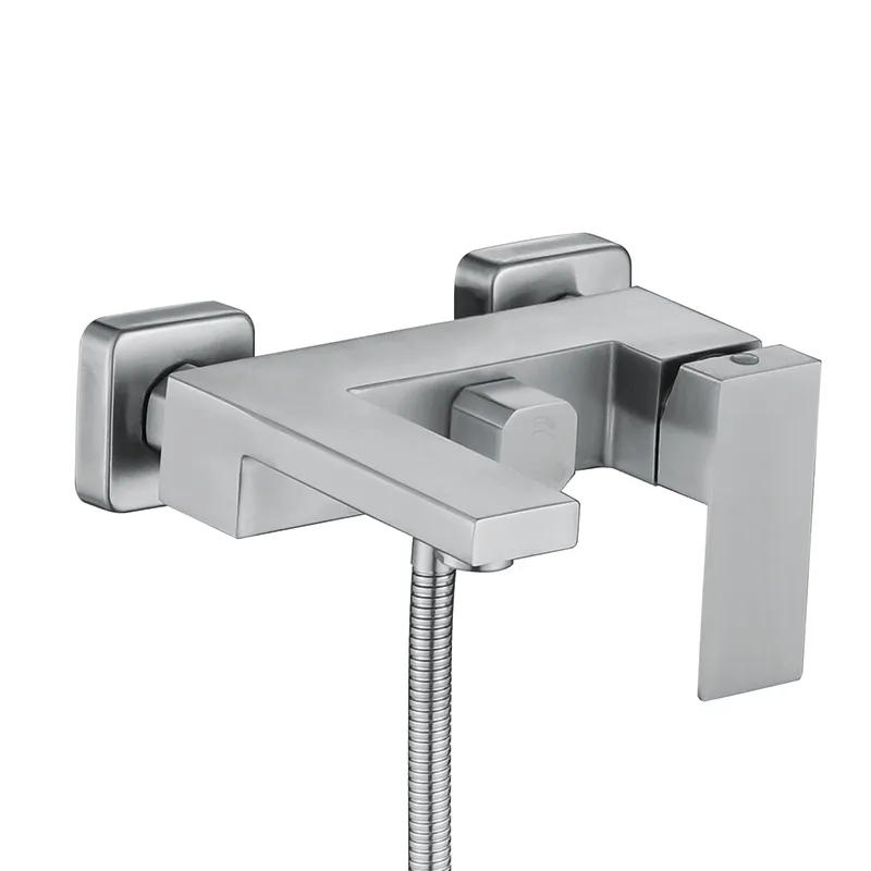 Змішувач для ванни Zerix KUB-008 (Euro) із нержавіючої сталі SUS304 (ZX4852), одноручковий, картридж, жорстка підводка