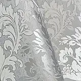 Метрові шпалери вінілові на флізеліновій основі 10,05 × 1,06 Marburg 33620, сірі з класичним дамаск-орнаментом, фото 9
