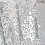 Метрові шпалери вінілові на флізеліновій основі 10,05 × 1,06 Marburg 33620, сірі з класичним дамаск-орнаментом, фото 7
