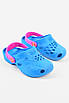 Крокси дитячі для дівчинки блакитного кольору з рожевим  обідком 156185T Безкоштовна доставка, фото 2