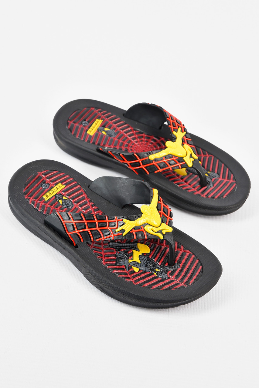 В`єтнамки дитячі для хлопчика чорно-червоного кольору з людиною павуком 156241T Безкоштовна доставка, фото 1