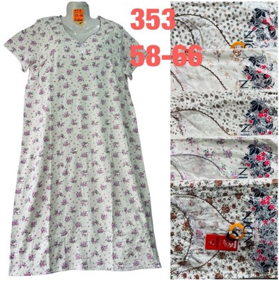 Жіноча нічна микс квітів бавовна (58-66 розмір), фото 1