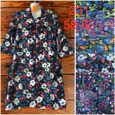 Жіночий халат мікс квітів бавовна (58-66розмір), фото 1