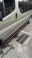 Бокові пороги Maya Red-Black (2 шт., Алюміній) довга база для Renault Trafic 2015- рр