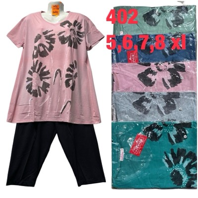 Жіночий костюм бриджі мікс квітів бавовна (5,6,7,8 xl)