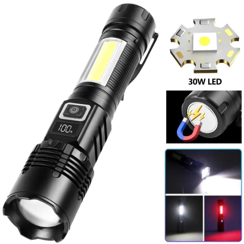 Ліхтар COB18-WHITE LASER LED PM10-TG+COB, 1x18650, power bank, магніт, ЗП Type-C, zoom