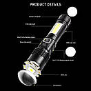 Ліхтар COB18-WHITE LASER LED PM10-TG+COB, 1x18650, power bank, магніт, ЗП Type-C, zoom AuraHome, фото 3