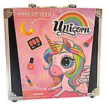 Косметика Єдиноріг у валізі тіні лаки пензлики помади блискітки 15 дет 21*21*7см (QH1001-1B), фото 5