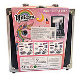 Косметика Єдиноріг у валізі тіні лаки пензлики помади блискітки 15 дет 21*21*7см (QH1001-1B), фото 6