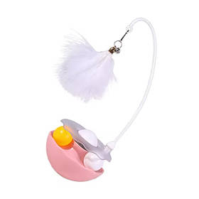 Іграшка неваляшка з котячою м'ятою, м'ячиком та дразнилкою для кішок - рожева