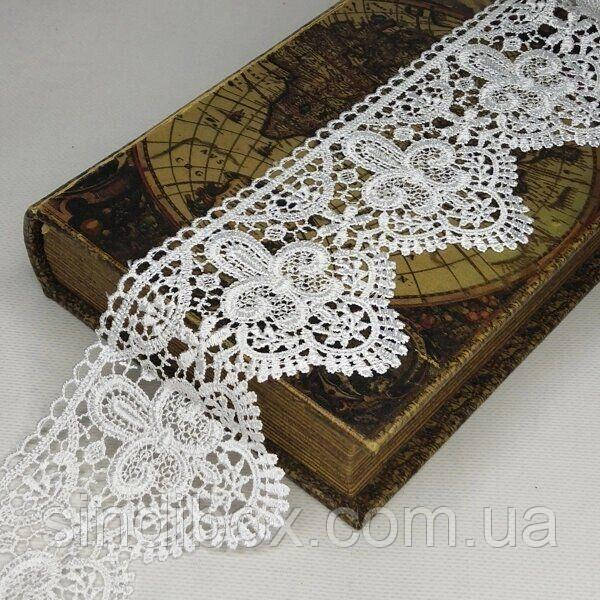 (1 м) Мереживо макраме Sindtex 9.5 см колір - білий (M729-90-001), фото 1