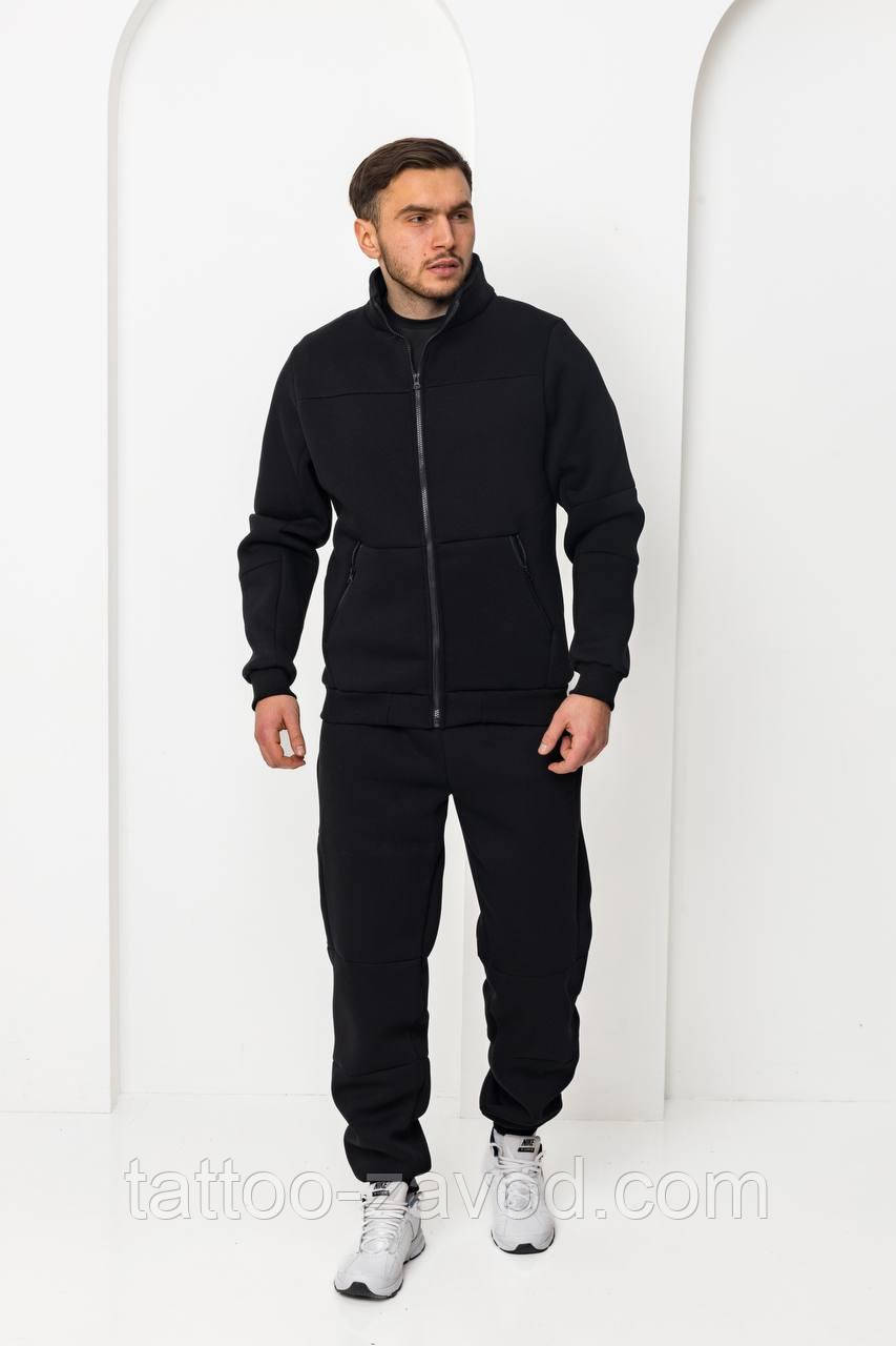 Теплий костюм чоловічий кофта на блискавці та штани тринитка на флісі S M L XL XXL