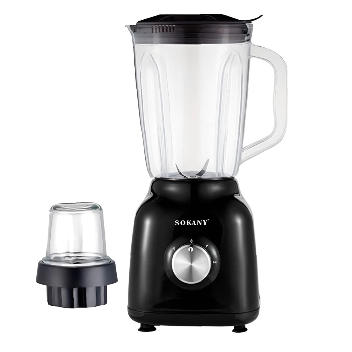 Стаціонарний  блендер з кавомолкою Sokany SK-168 з пластиковою чашею 1.5 л для коктейлів 500 Вт Чорний, фото 1