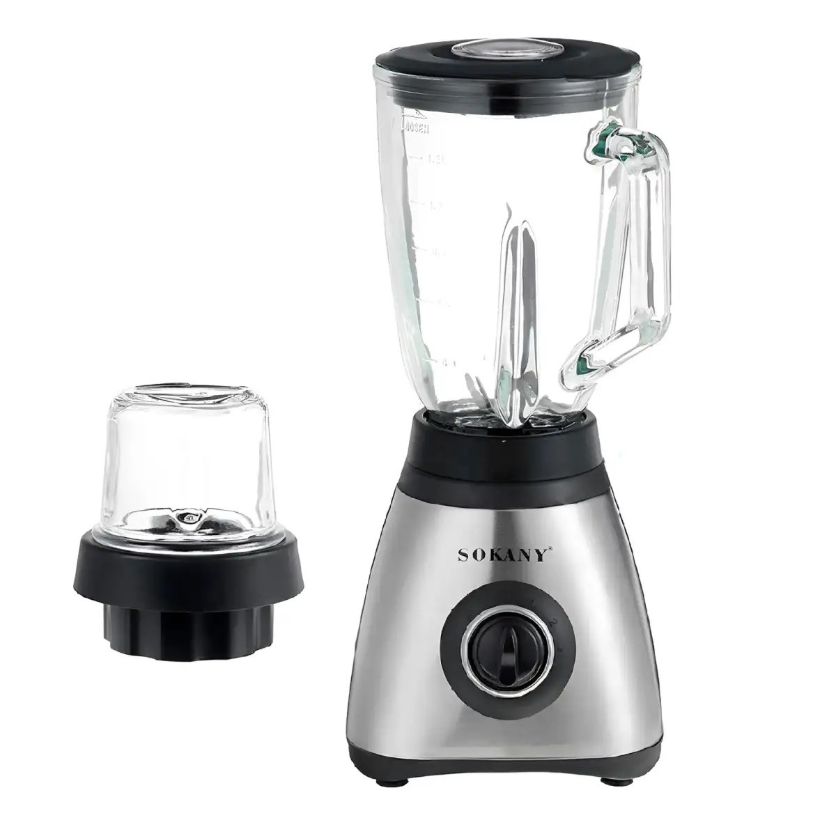 Стаціонарний блендер з кавомолкою Sokany SK-146S з пластиковою чашею 1.5л для коктейлів 450Вт 3 режими Чорний