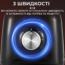 Стаціонарний блендер з кавомолкою Sokany SK-146S з пластиковою чашею 1.5л для коктейлів 450Вт 3 режими Чорний, фото 4