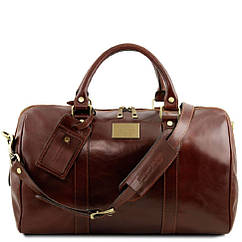 Дорожня шкіряна сумка-дафл з кишенею ззаду — Малий розмір Tuscany TL141250 Voyager (Коричневий)