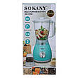 Стаціонарний блендер з кавомолкою Sokany SK-03030 з пластиковою чашею 1.5л для коктейлів 500Вт Бірюзовий, фото 9